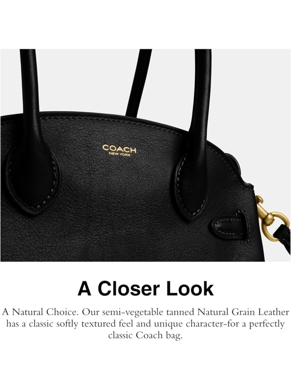 Coach Black Pebble Leather Soft Empire Carryall 21 - New - Picture 5 of 12